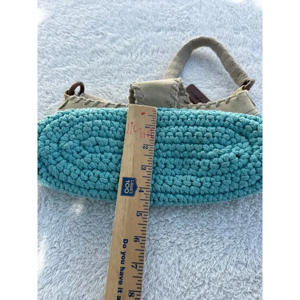 Vintage Tommy Hilfiger Hobo Bag Purse Woven Canvas Blanket Stitch Y2K Torebka